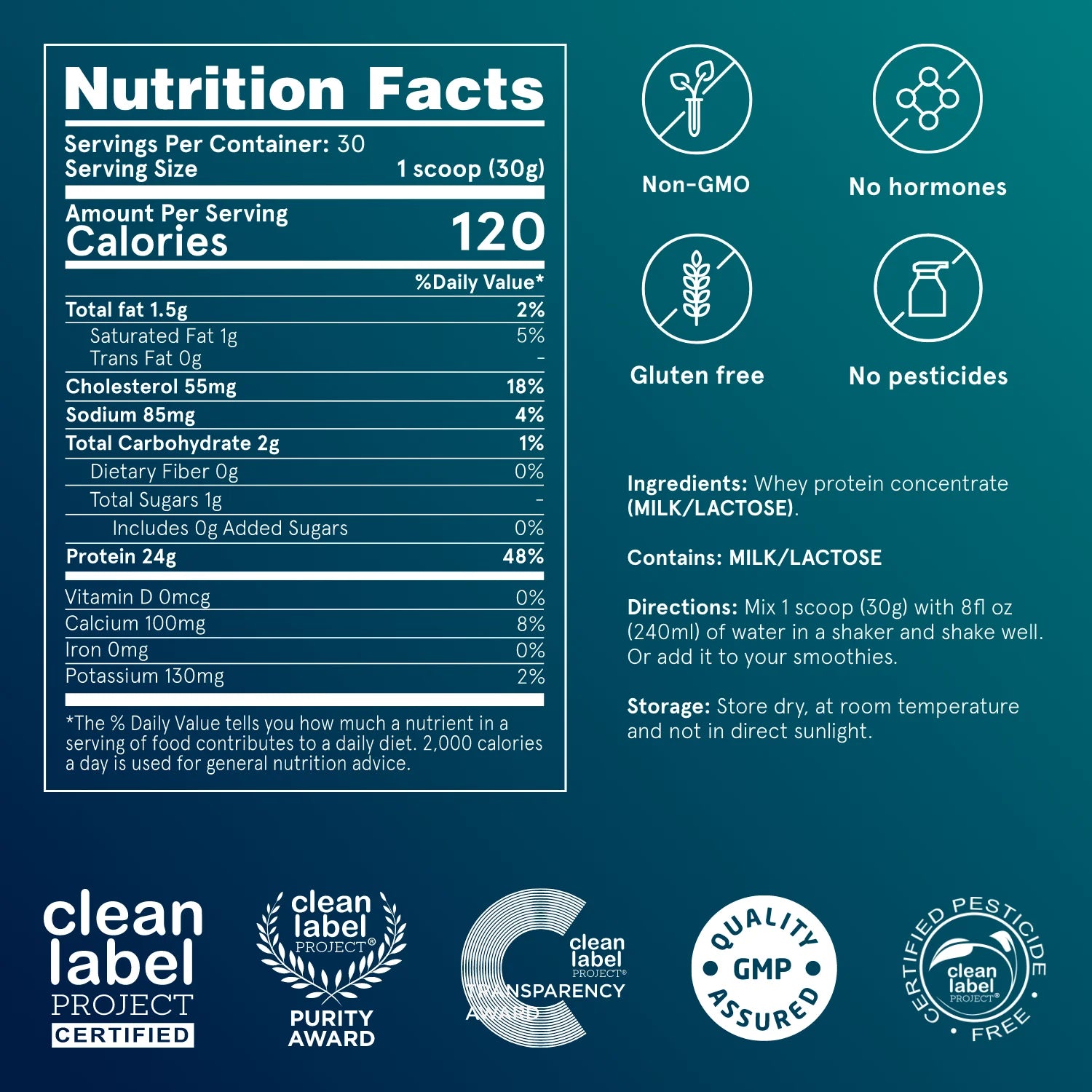 PW1 - Grass-fed Whey Protein Unflavored